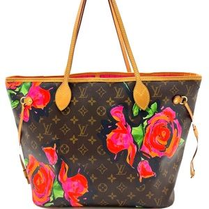Auth Louis Vuitton Monogram Rose Neverfull MM M48613 Tote Bag NS060933
